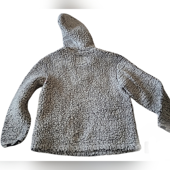 JUSTICE | CHILDRENS GRAY FLEECE JACKET HOODIE WITH FRONT POCKET | SIZE 6/7 - Picture 9 of 9